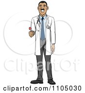 Clipart Hispanic Male Doctor Holding A Medical Hammer Reflex Tool Royalty Free Vector Illustration