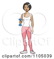 Clipart Physically Fit Asian Woman Lifting A Dumbbell At The Gym Royalty Free Vector Illustration