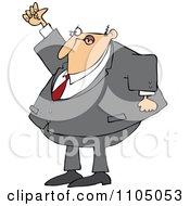 Clipart Mad Businessman Shaking His Fist In The Air Royalty Free Vector Illustration by djart