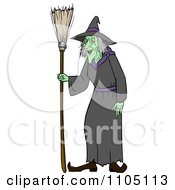 Poster, Art Print Of Bad Green Witch With A Broom