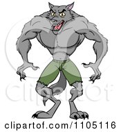 Clipart Strong Werewolf Facing Front Royalty Free Vector Illustration by Cartoon Solutions