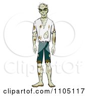 Clipart Male Zombie Standing And Facing Front Royalty Free Vector Illustration