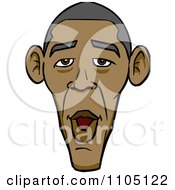 Poster, Art Print Of Caricature Face Of A Surprised Barack Obama