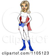 Poster, Art Print Of Super Hero Woman With Her Hands On Her Hips