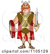 Poster, Art Print Of Tough Viking Warrior With A Sword And Shield
