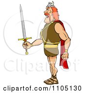 Poster, Art Print Of Tough Viking Warrior In Profile With A Sword