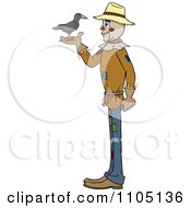 Poster, Art Print Of Happy Scarecrow Talking To A Bird
