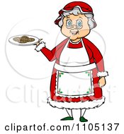 Clipart Happy Mrs Claus Holding A Plate Of Cookies Royalty Free Vector Illustration by Cartoon Solutions #COLLC1105137-0176