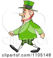 Poster, Art Print Of Happy Chubby St Patricks Day Leprechaun Walking