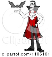 Clipart Dracula Holding His Hand Out For A Vampire Bat Royalty Free Vector Illustration