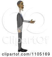 Caricature Of Barack Obama Holding His Hand Out
