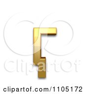 Clipart 3d Golden Cyrillic Small Letter Ghe With Descender Royalty Free CGI Illustration