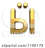 3d Golden Cyrillic Capital Letter Yeru With Diaeresis