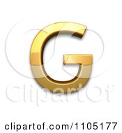 3d Golden Cyrillic Capital Letter Komi Sje