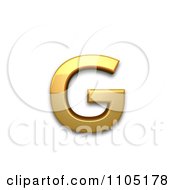 Clipart 3d Golden Cyrillic Small Letter Komi Sje Royalty Free CGI Illustration