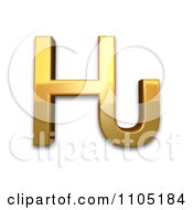 3d Golden Cyrillic Capital Letter Komi Nje