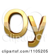 3d Gold Cyrillic Capital Letter Uk