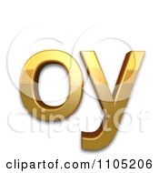Poster, Art Print Of 3d Gold Cyrillic Small Letter Uk