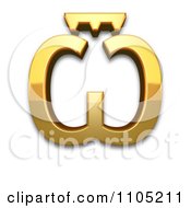 3d Gold Cyrillic Capital Letter Ot