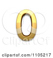 3d Gold Digit Zero Clipart Royalty Free Vector Illustration
