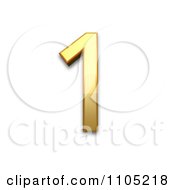3d Gold Digit One Clipart Royalty Free Vector Illustration