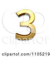 3d Gold Digit Three Clipart Royalty Free Vector Illustration