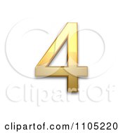 3d Gold Digit Four Clipart Royalty Free Vector Illustration
