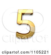 3d Gold Digit Five