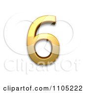 3d Gold Digit Six Clipart Royalty Free Vector Illustration