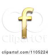 3d Gold Small Letter F