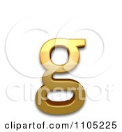 3d Gold Small Letter G
