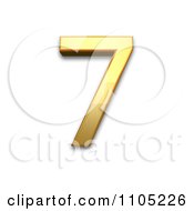 3d Gold Digit Seven Clipart Royalty Free Vector Illustration