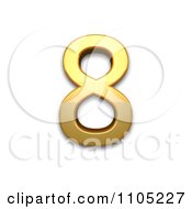 3d Gold Digit Eight Clipart Royalty Free Vector Illustration