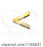 3d Gold Less Than Sign Clipart Royalty Free Vector Illustration