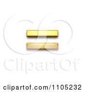 3d Gold Equals Sign Clipart Royalty Free Vector Illustration