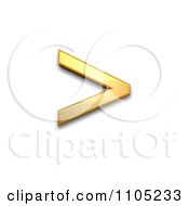 3d Gold Greater Than Sign Clipart Royalty Free Vector Illustration