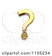 3d Gold Question Mark Clipart Royalty Free Vector Illustration