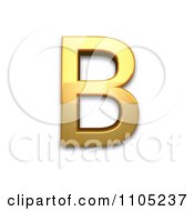 3d Gold Capital Letter B Clipart Royalty Free Vector Illustration