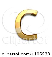 3d Gold Capital Letter C Clipart Royalty Free Vector Illustration