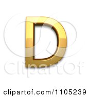 Poster, Art Print Of 3d Gold Capital Letter D