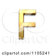 3d Gold Capital Letter F Clipart Royalty Free Vector Illustration