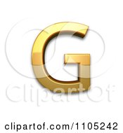 3d Gold Capital Letter G Clipart Royalty Free Vector Illustration
