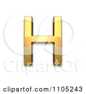 Poster, Art Print Of 3d Gold Capital Letter H