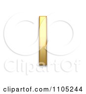 3d Gold Capital Letter I Clipart Royalty Free Vector Illustration