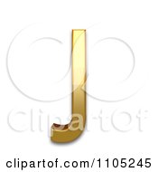 Poster, Art Print Of 3d Gold Capital Letter J