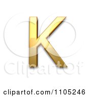 Poster, Art Print Of 3d Gold Capital Letter K