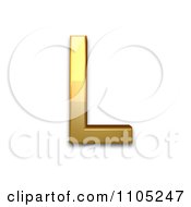 3d Gold Capital Letter L Clipart Royalty Free Vector Illustration