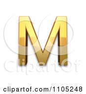 Poster, Art Print Of 3d Gold Capital Letter M