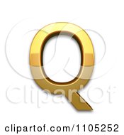 Poster, Art Print Of 3d Gold Capital Letter Q