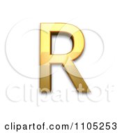 3d Gold Capital Letter R Clipart Royalty Free Vector Illustration